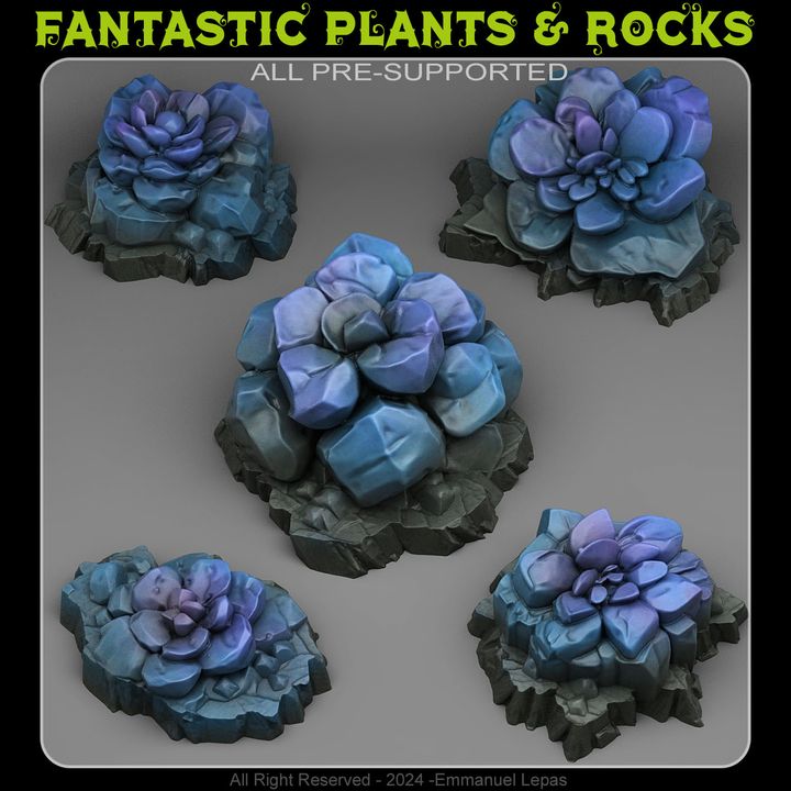 Mineral Flowers — creator render; models supplied unpainted