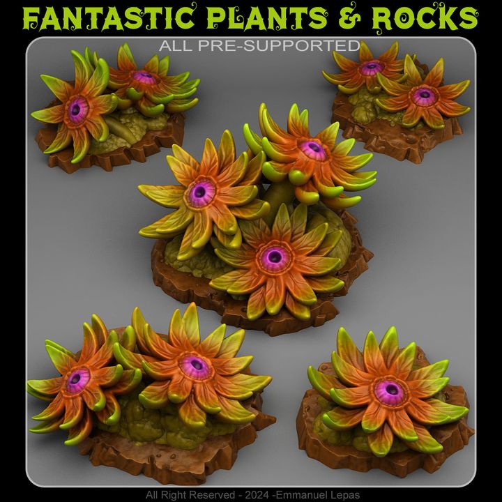 Mystic Eye Flowers — creator render; models supplied unpainted