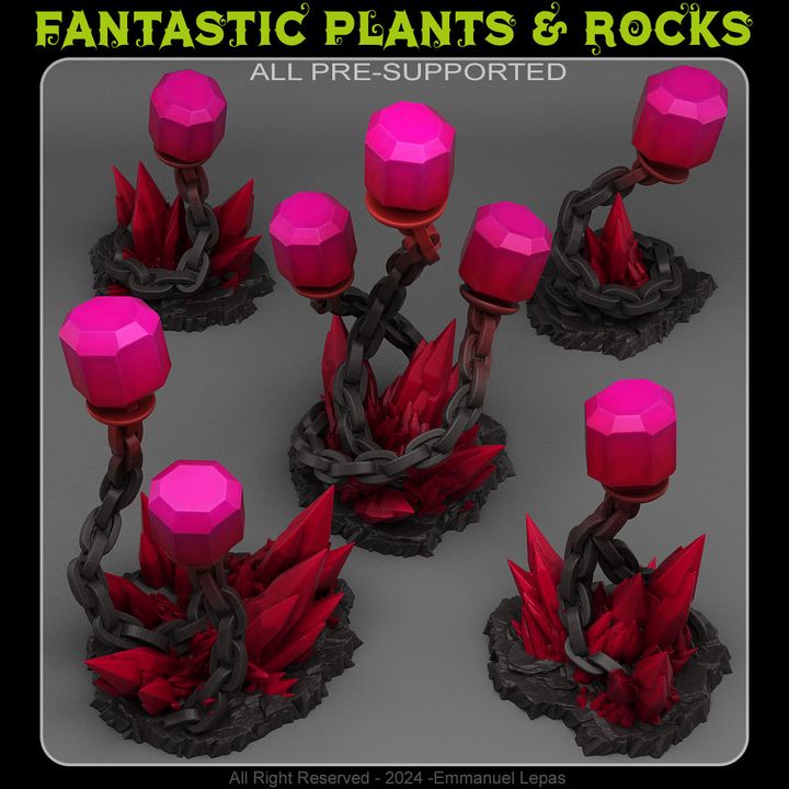 Underdark Crystal Lights — creator render; models supplied unpainted