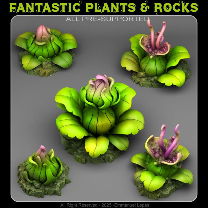 Jungle Carnivorous Plants — creator render; models supplied unpainted