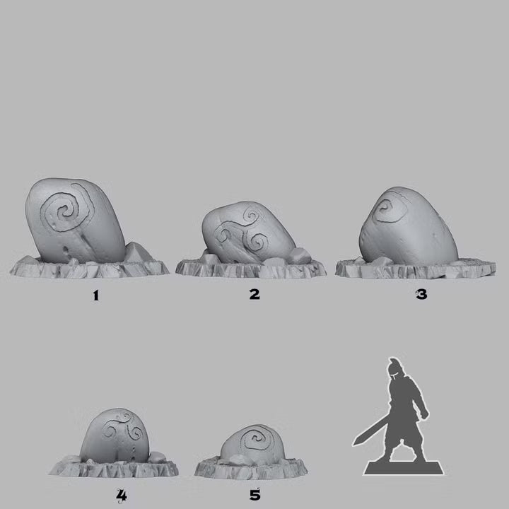 Druidic Giant Pebbles — creator scale reference; reference figure not included