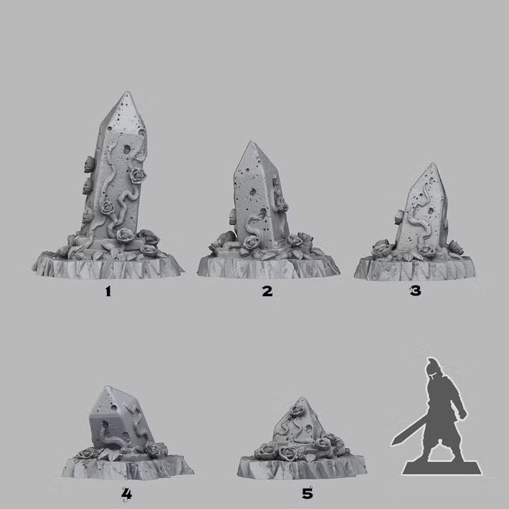 Enchanted Obelisks — creator scale reference; reference figure not included