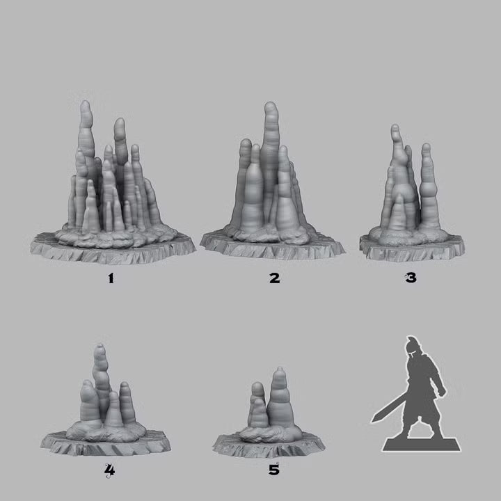 Ice Stalagmites — creator scale reference; reference figure not included