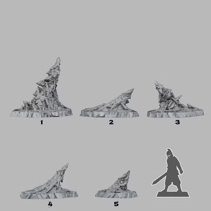 Nekron'S Stalagmites — creator scale reference; reference figure not included