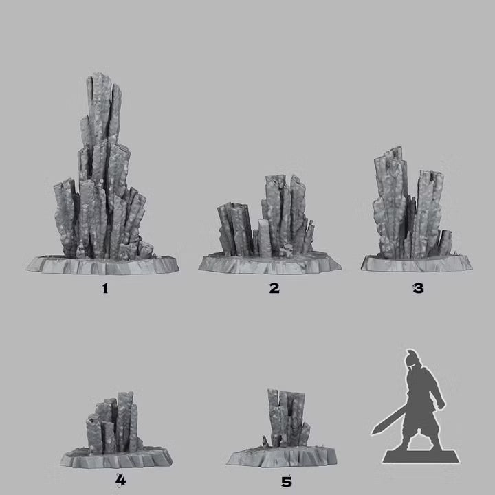 Parasite Stalagmites — creator scale reference; reference figure not included