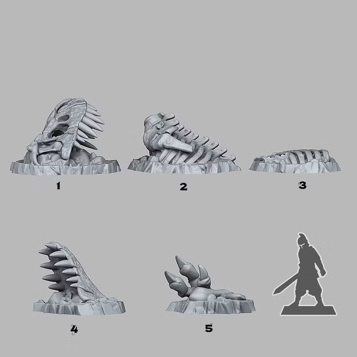 Fossilized T-Rex — creator scale reference; reference figure not included