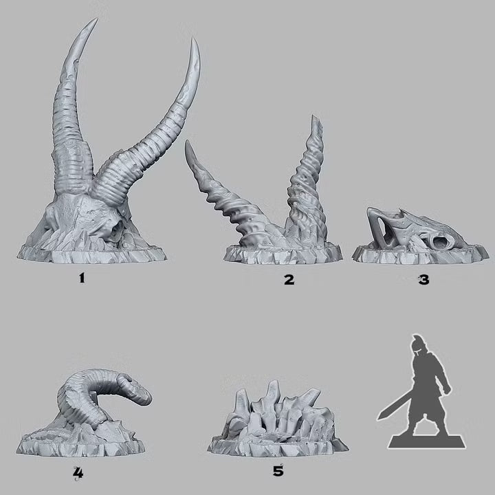 Buried Ram Skeletons — creator scale reference; reference figure not included