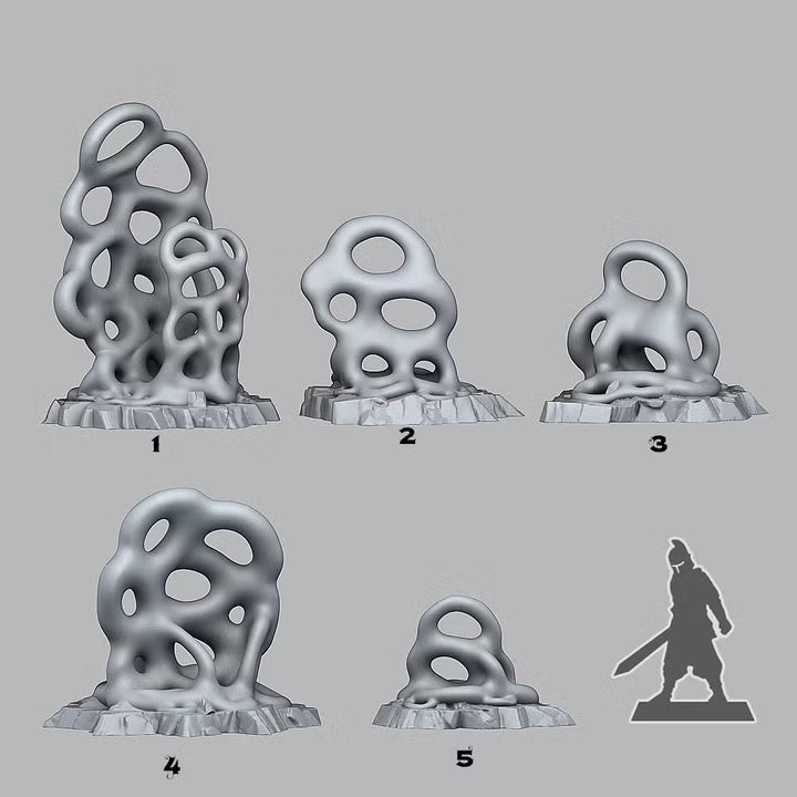 Agressive Shapeless Mushrooms — creator scale reference; reference figure not included