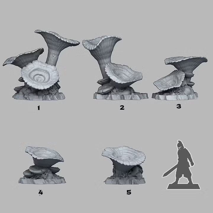 Giant Orange Mushrooms — creator scale reference; reference figure not included