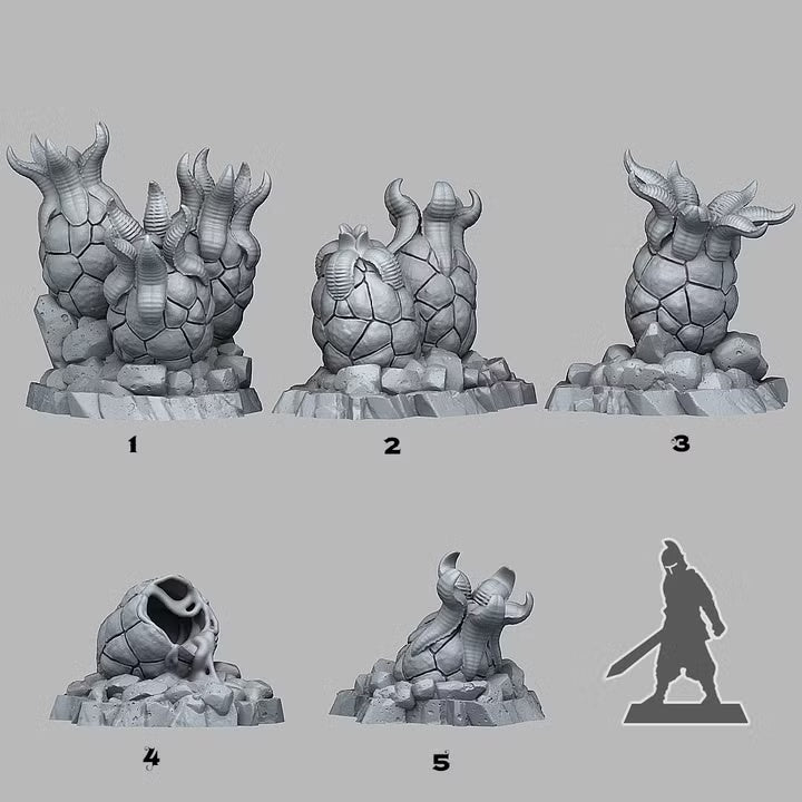 Alien Eggs — creator scale reference; reference figure not included