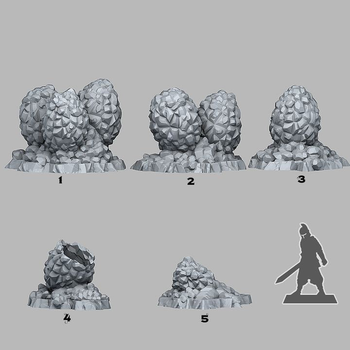Crystal Dragon Eggs — creator scale reference; reference figure not included