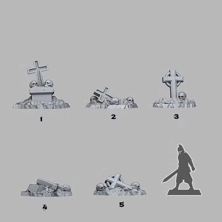 Creepy Cemetery Tombs — creator scale reference; reference figure not included