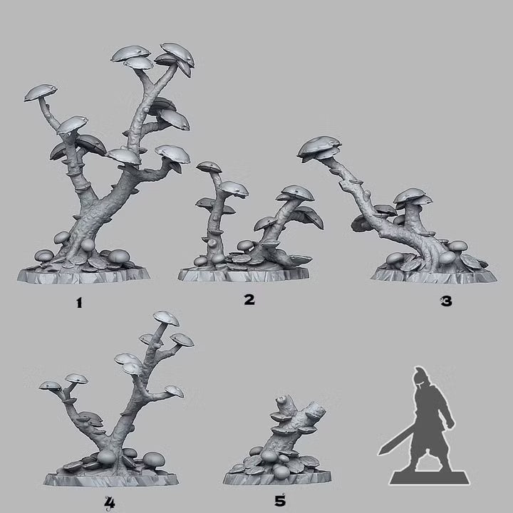 Mushrooms Trees — creator scale reference; reference figure not included