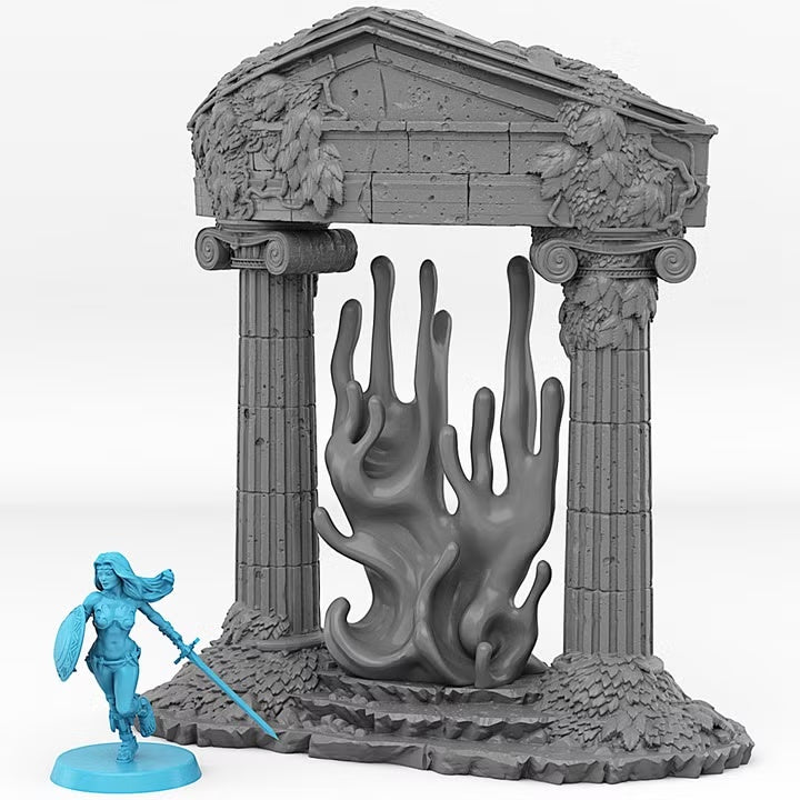 Ancient Greek Portal With Its Water Wall Effect — creator scale reference; reference figure not included