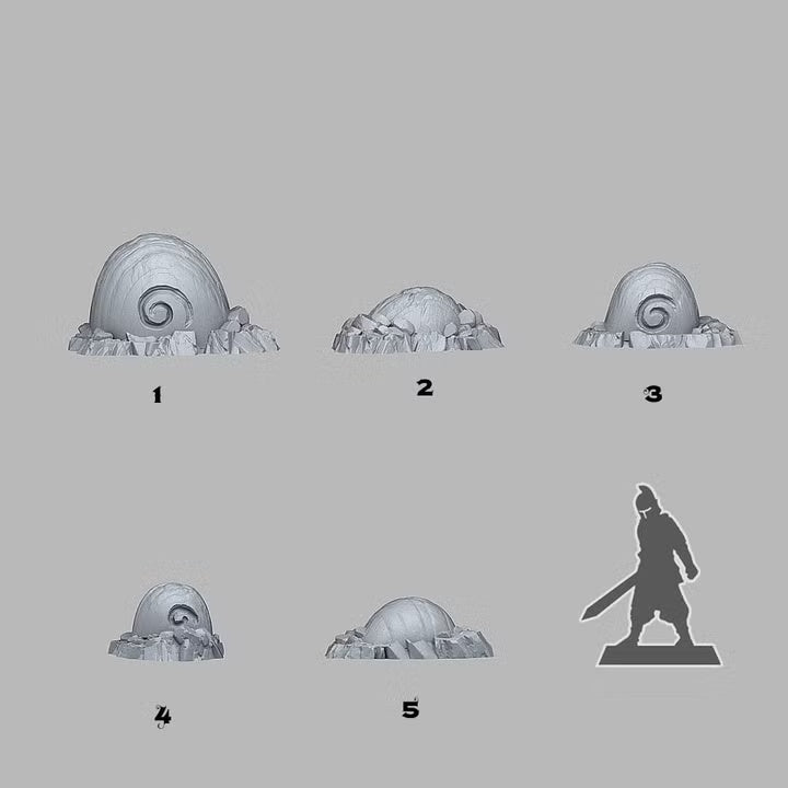 Fossilised Ice Snails — creator scale reference; reference figure not included