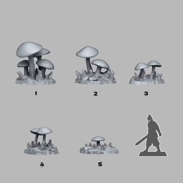 Giant Desert Mushrooms — creator scale reference; reference figure not included