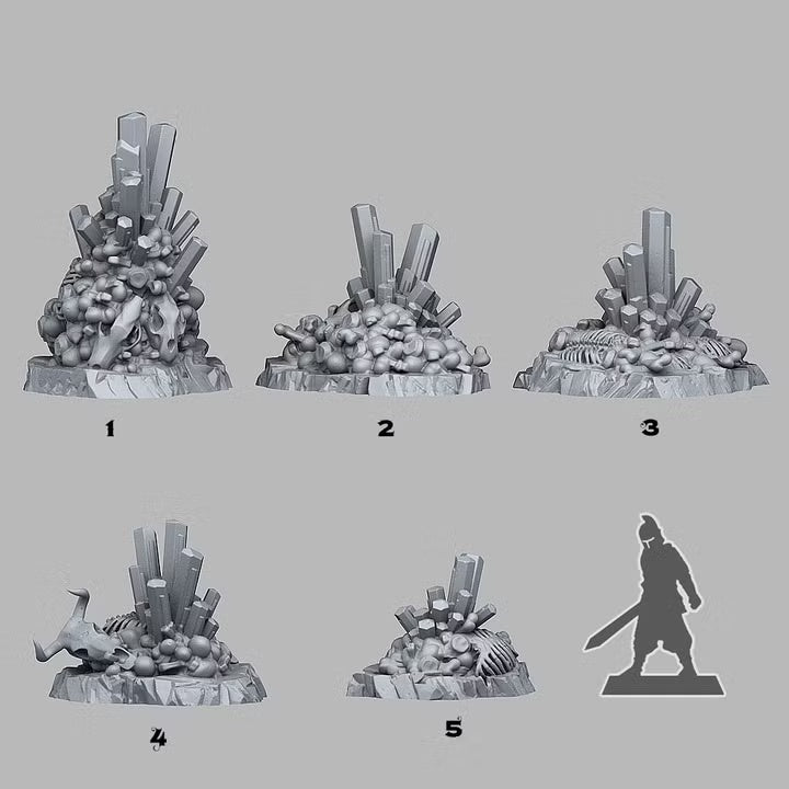 Necrotic Crystals — creator scale reference; reference figure not included