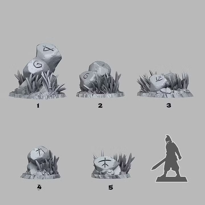 Runic Stones — creator scale reference; reference figure not included