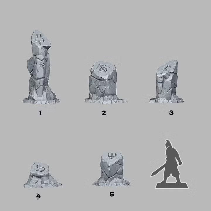 Sci-Fi Glyph Stones — creator scale reference; reference figure not included