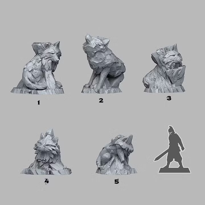 Mythic Rockwolves — creator scale reference; reference figure not included