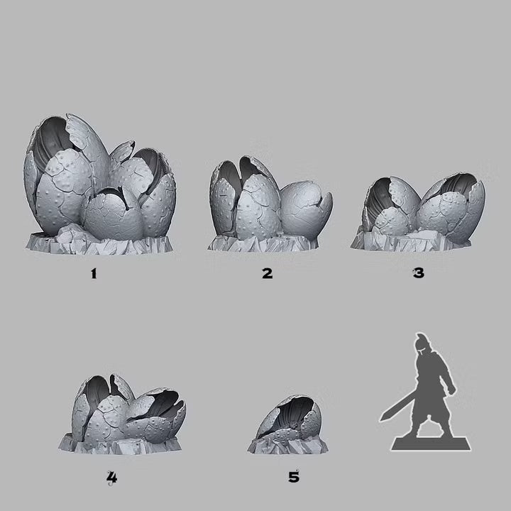 Hatched Alien Eggs — creator scale reference; reference figure not included