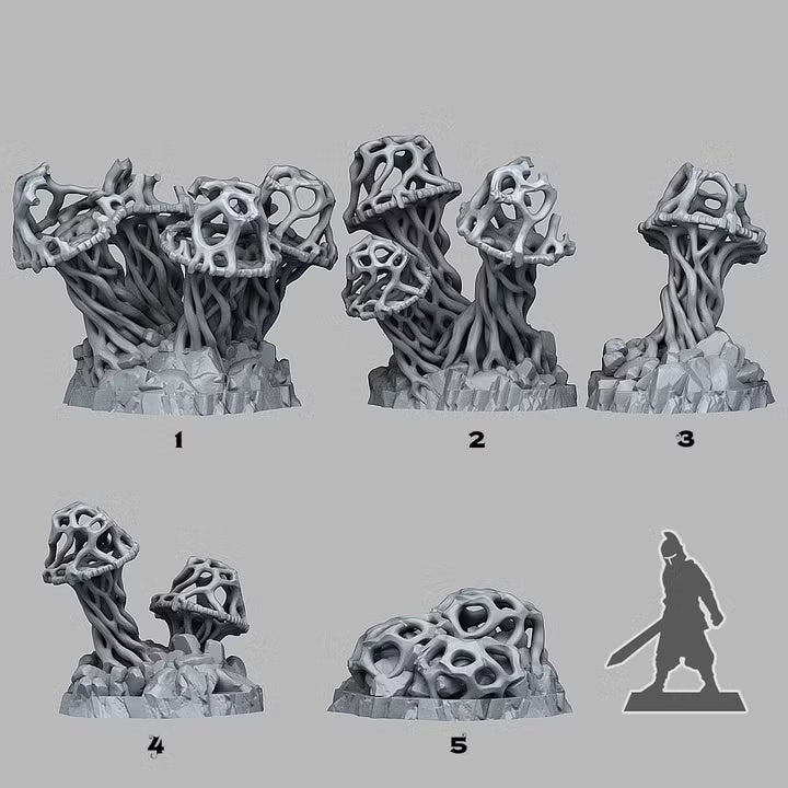 Sorcery Mushrooms — creator scale reference; reference figure not included